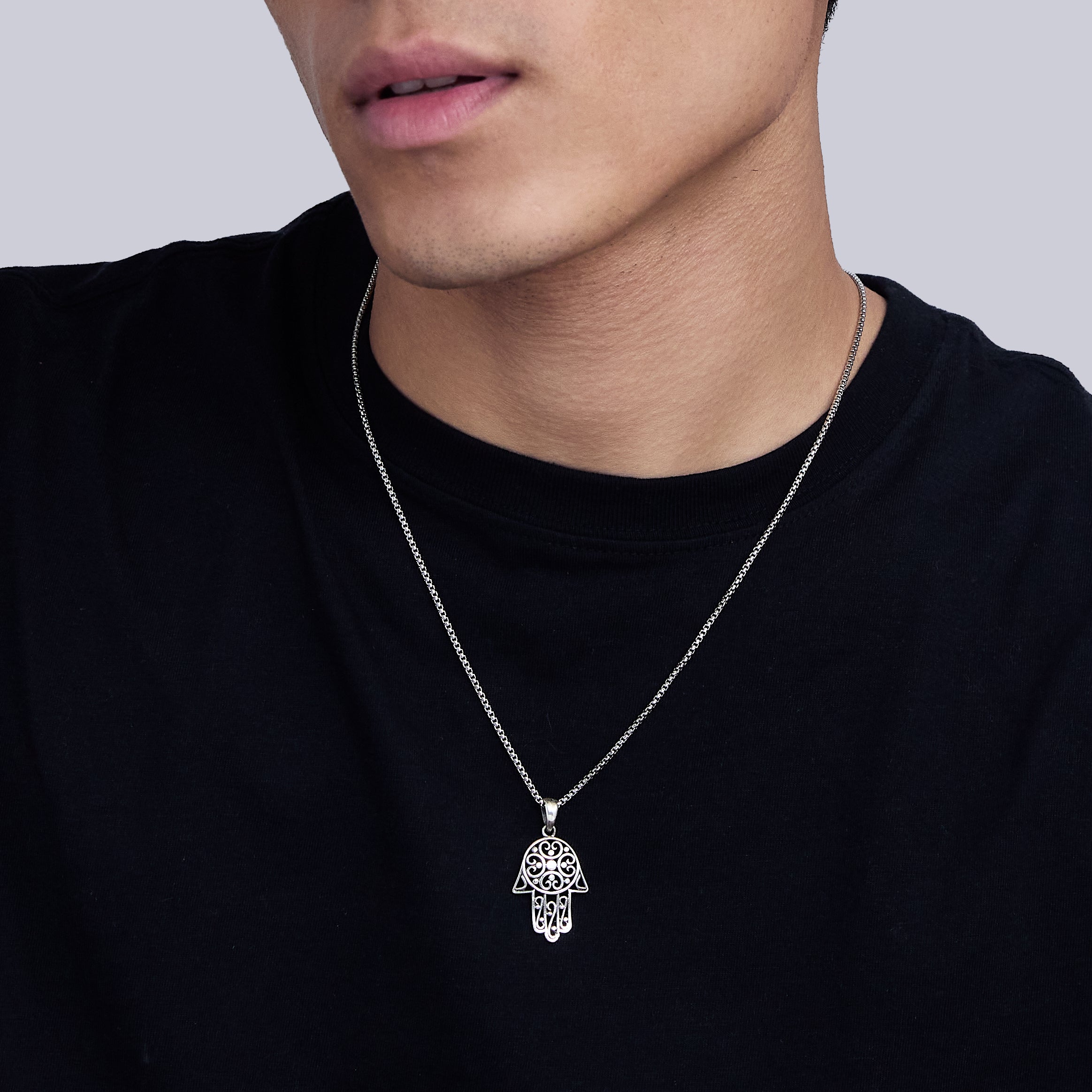 Spiral Hamsa Charm