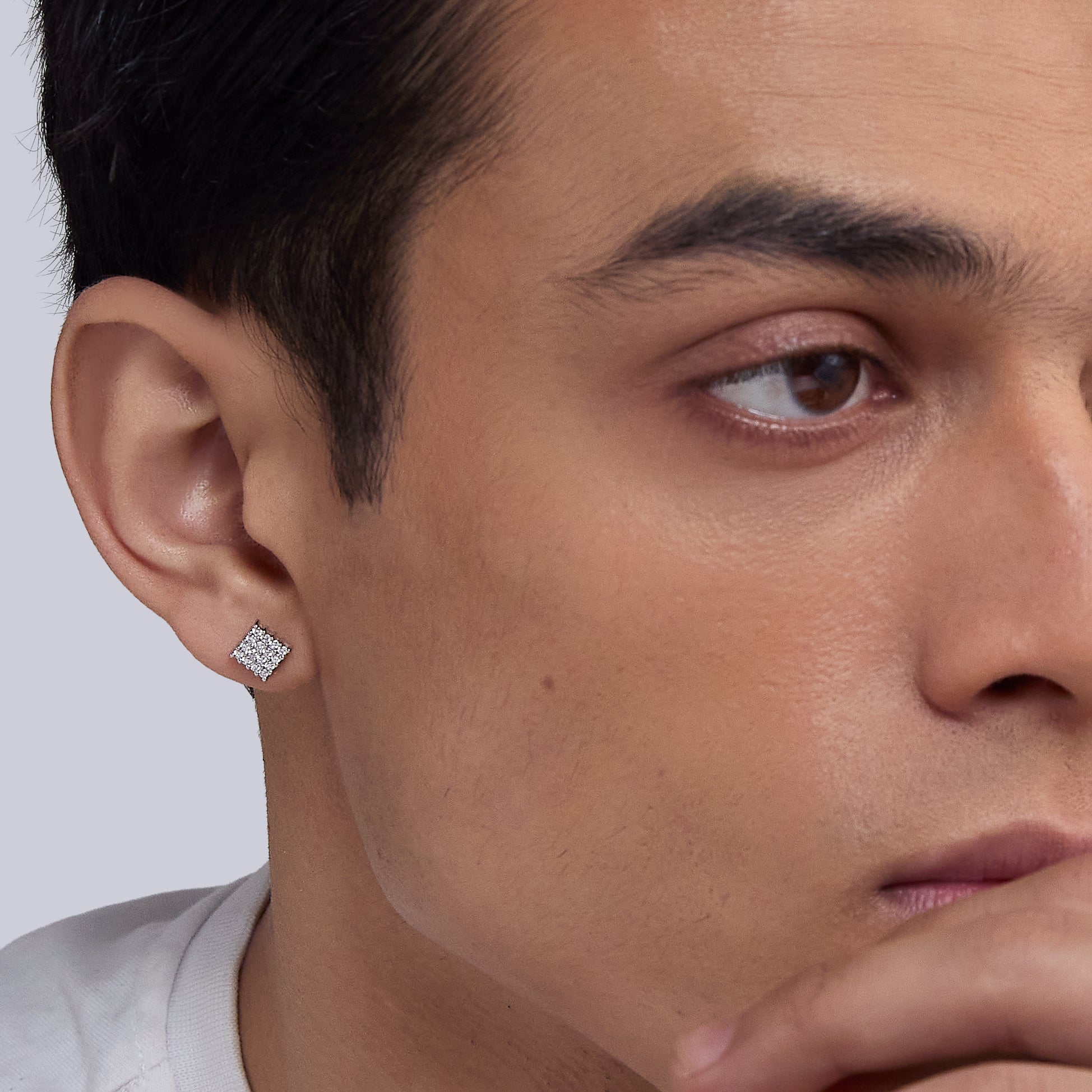 Gridlock Diamond Studs [Single Stud]