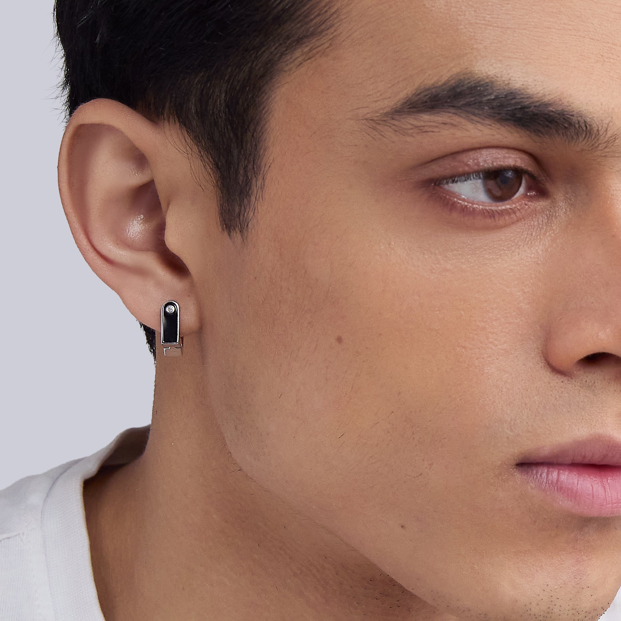 Flint Diamond Hoops [Single Stud]