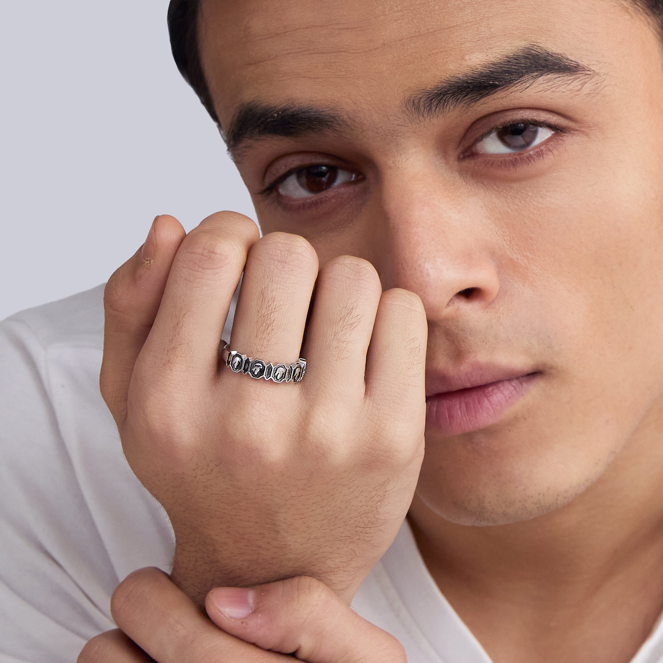 Ghost Hex Silver Ring