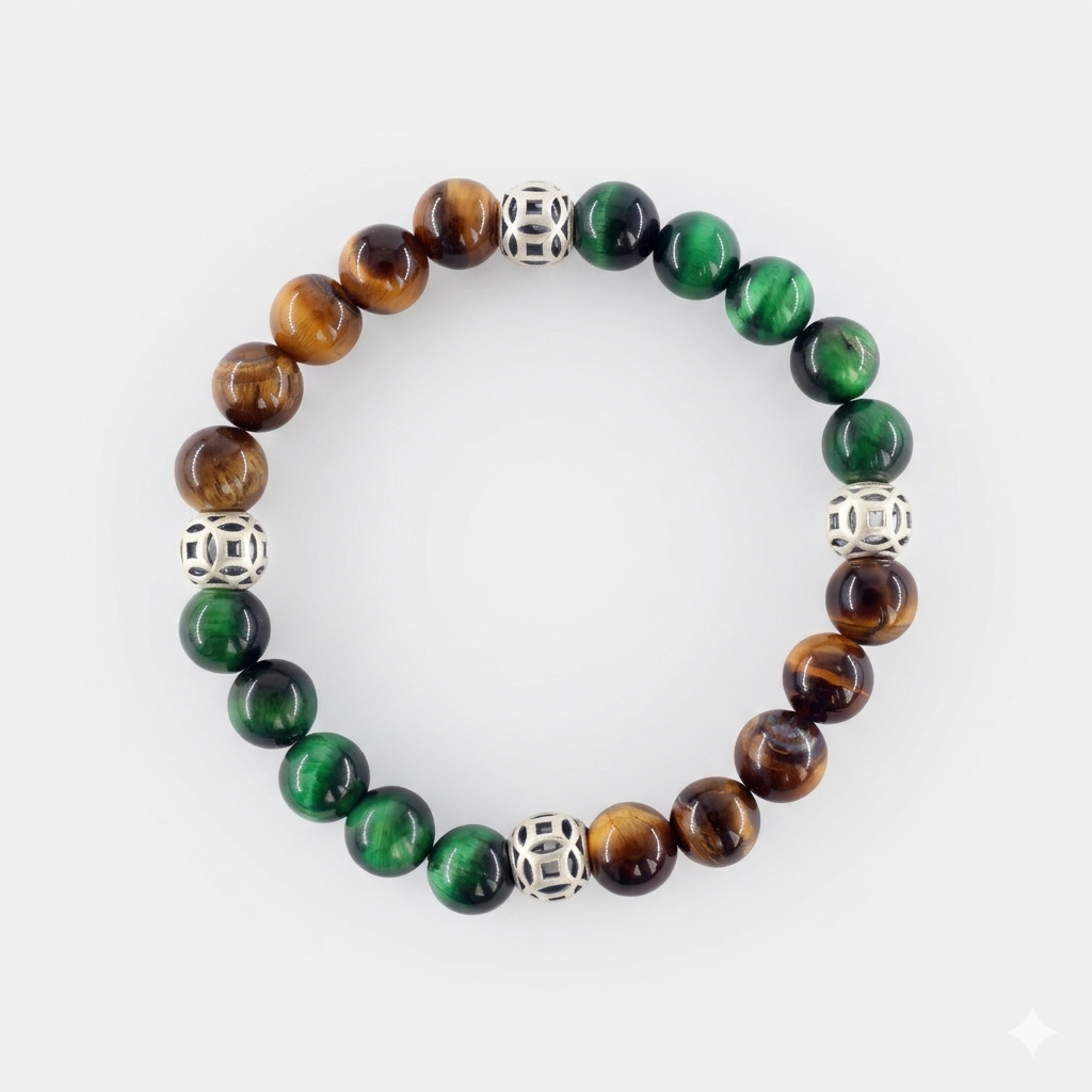 Tiger Eye and Green Tiger Eye Stone Bracelet (Copy)