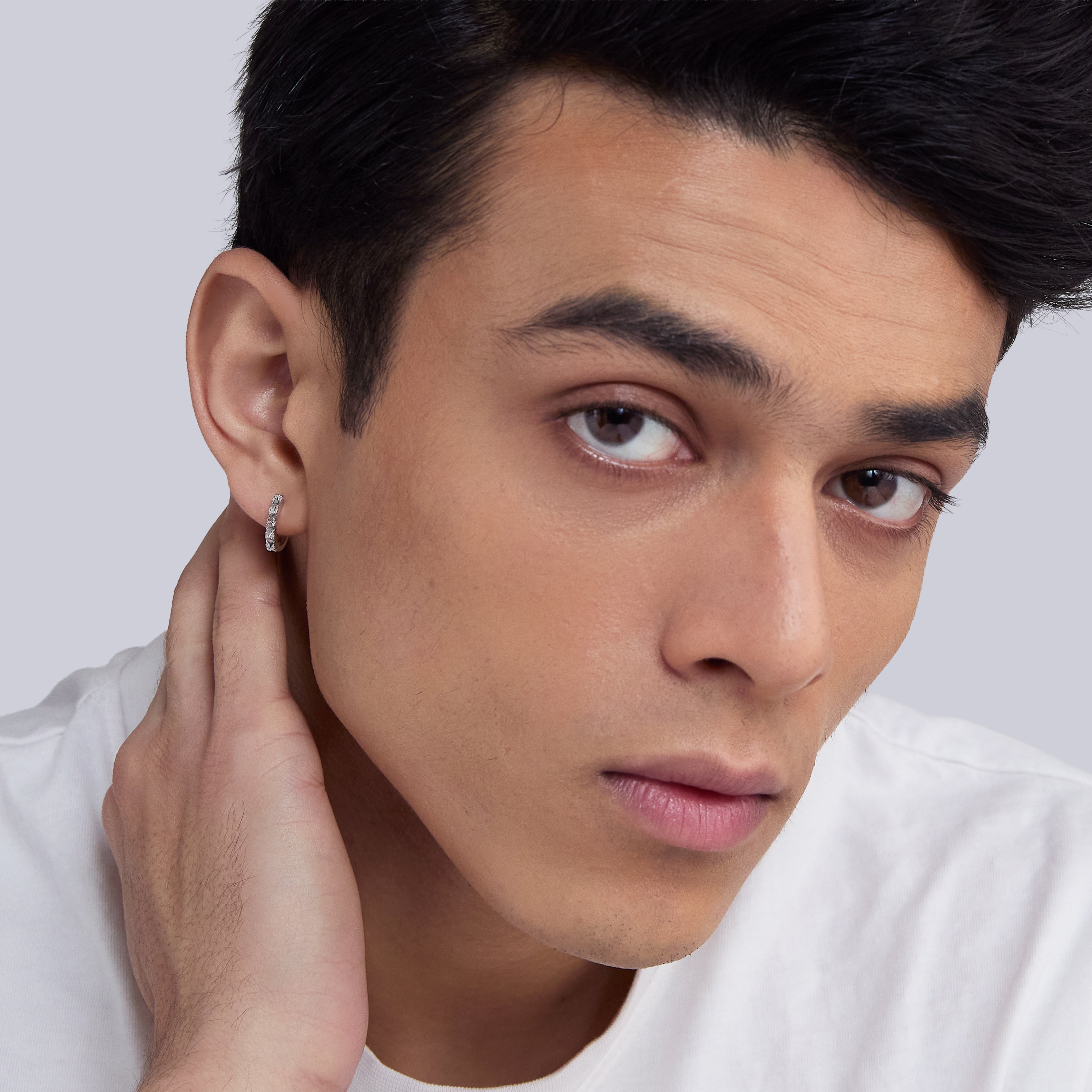 Spiked Diamond Hoop [Single Stud]