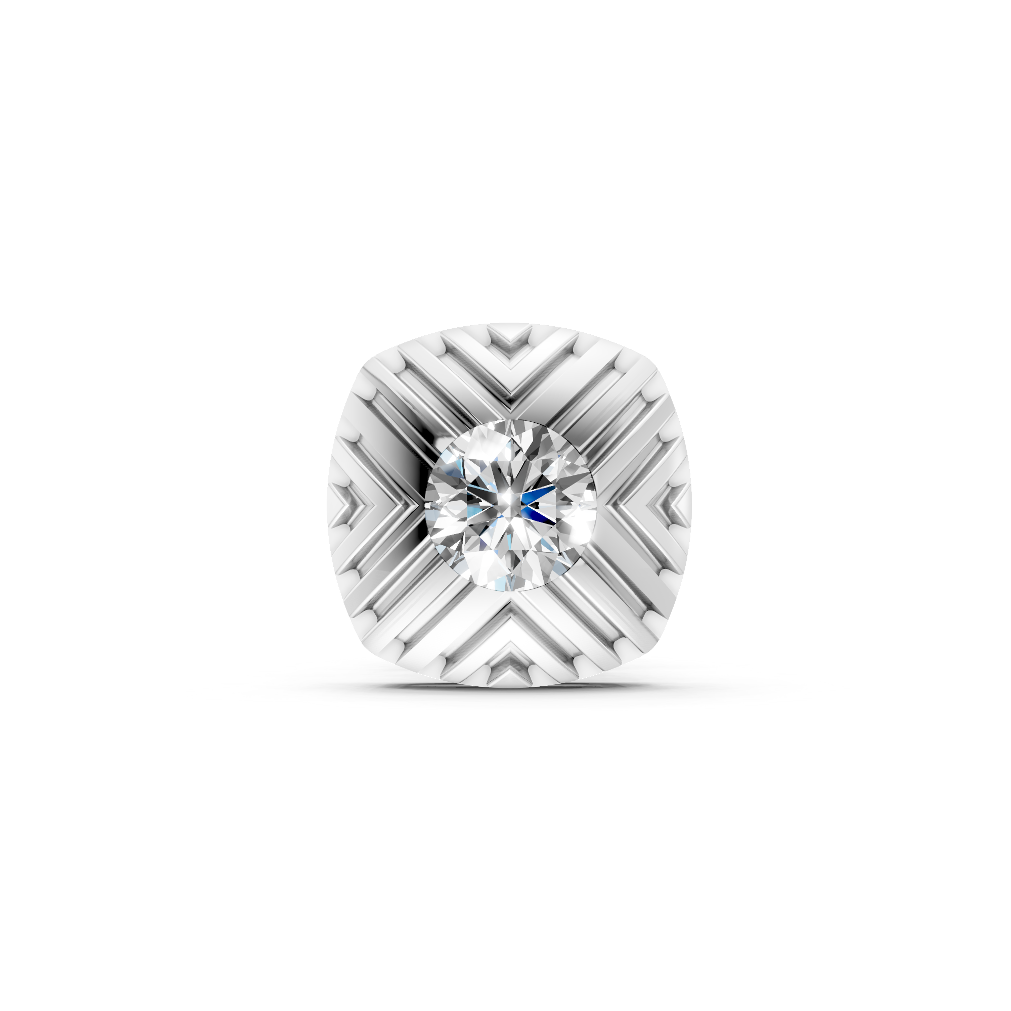 Chevron Diamond Studs [Single Stud]