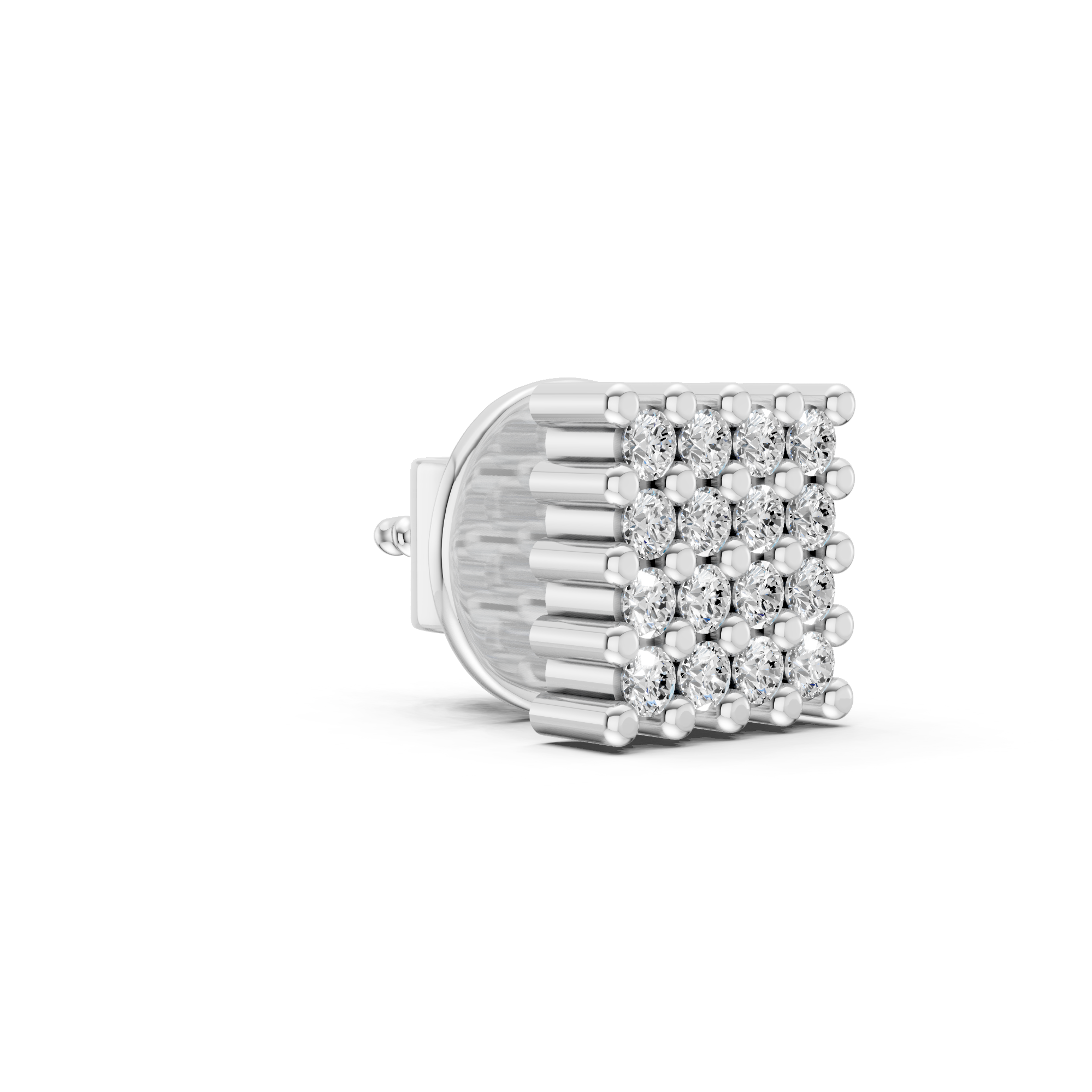 Gridlock Diamond Studs [Single Stud]