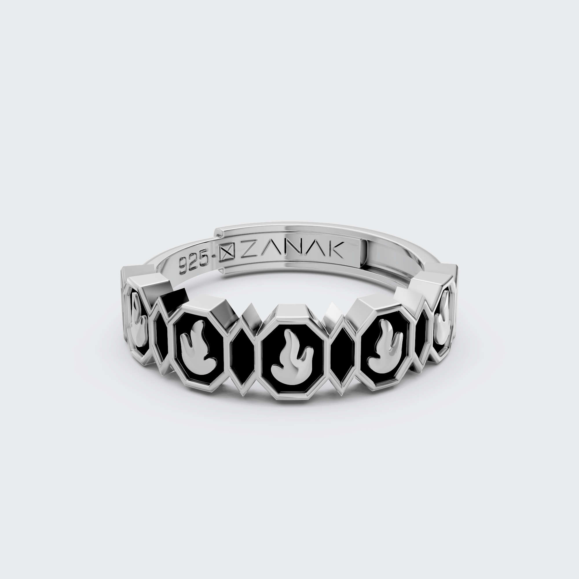 Ghost Hex Silver Ring