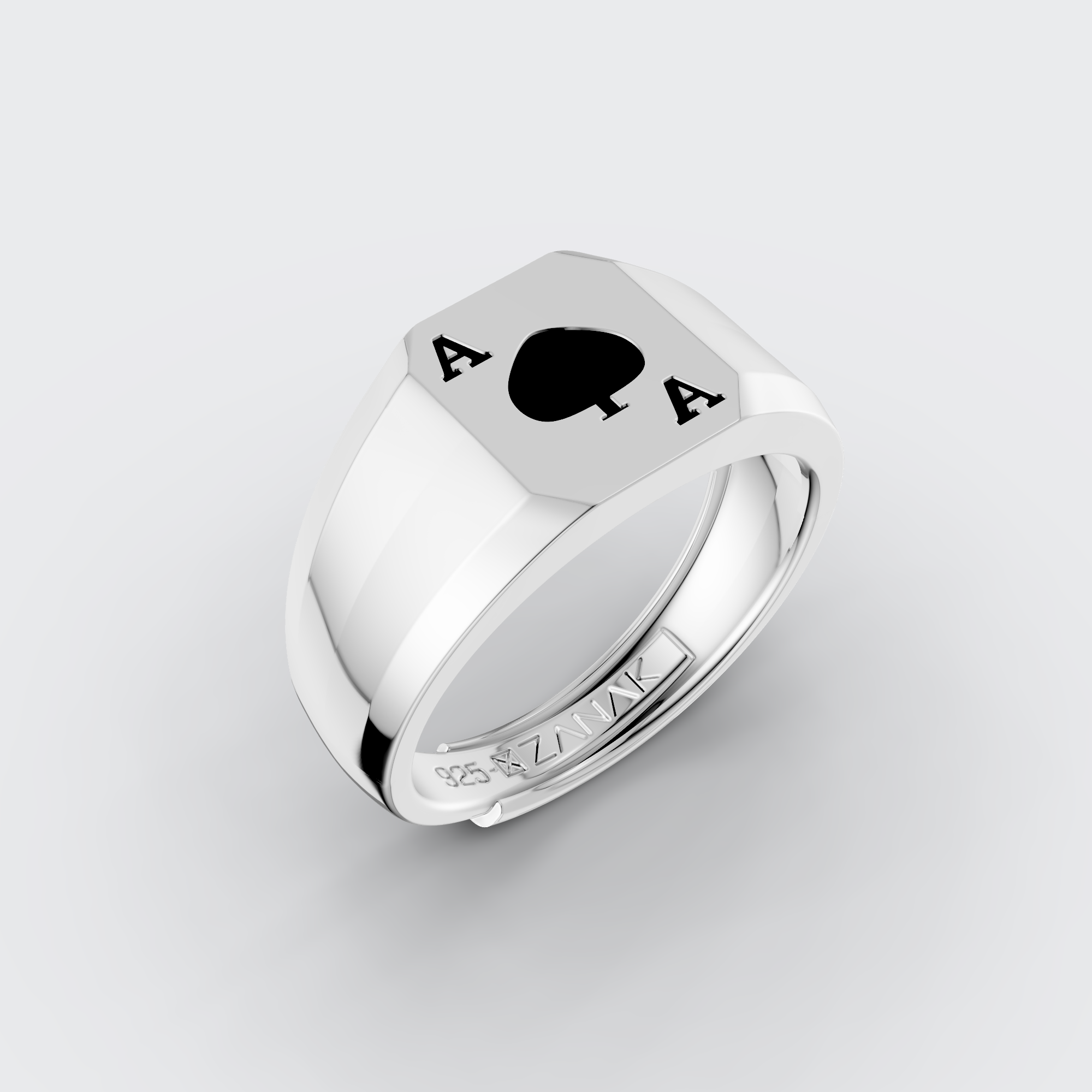 Ace Spade Silver Ring