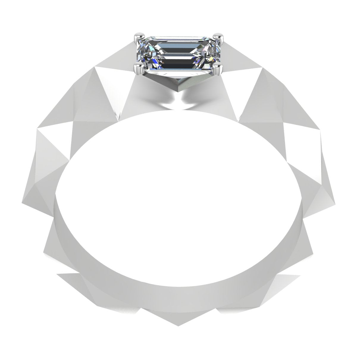 Facet Flow Diamond Ring
