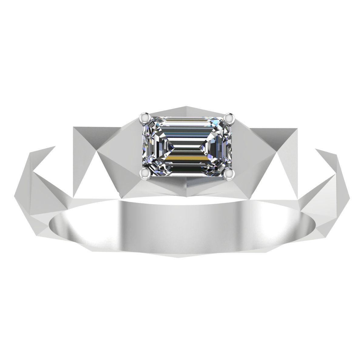 Facet Flow Diamond Ring